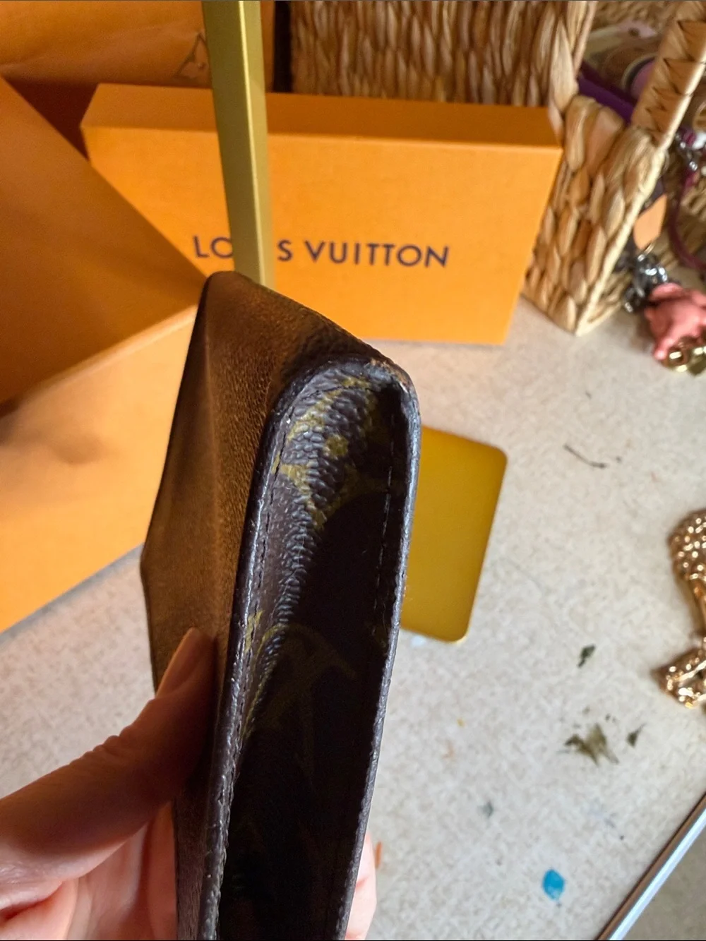 Louis Vuitton Monogram Canvas Zip Pouch in Dark Brown